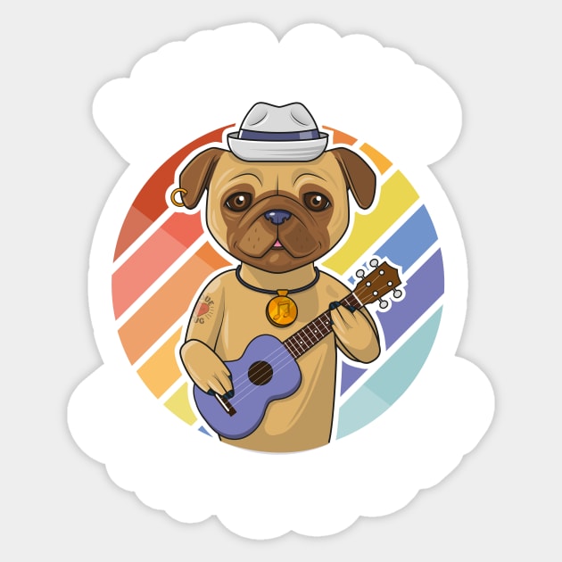 Dog play guitar Sticker by Bubsart78